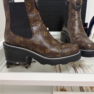 Louis Vuitton Monogram Brown Ankle Booties